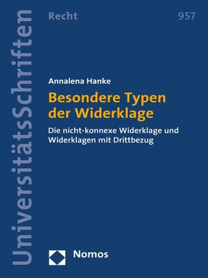 cover image of Besondere Typen der Widerklage
